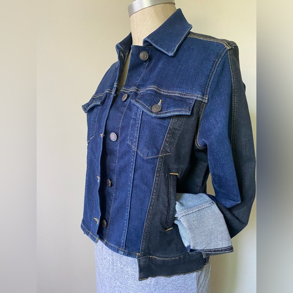Ruti Winning Combo Denim Jacket Size 0 Black and Blue Street Style - Picture 8 of 15